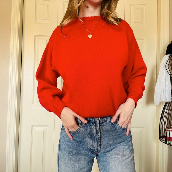 Red Crew Neck Sweater - Picture 1 of 2